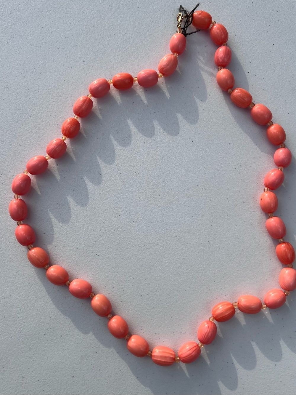 Coral Bead Necklace - Elegant Pink Coral Necklace